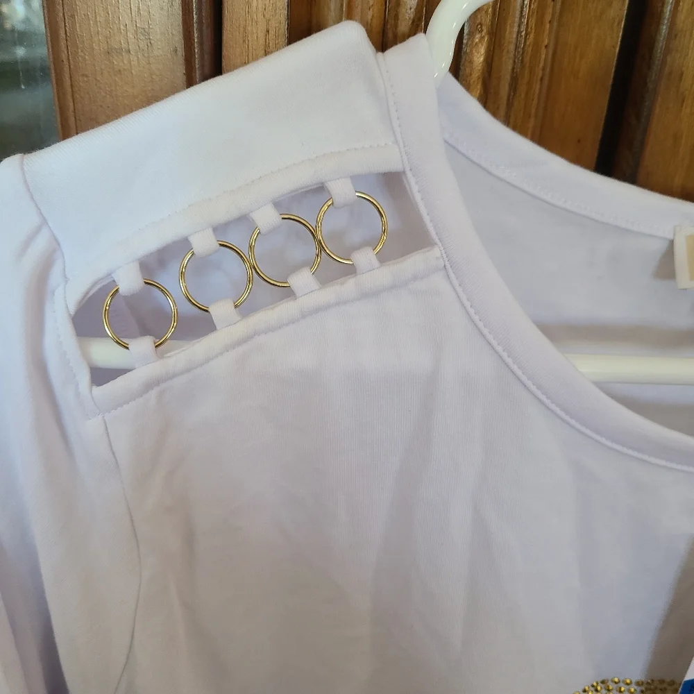 Michael kors woman's long sleeve talk with bling initials. - Picture 3 of 6